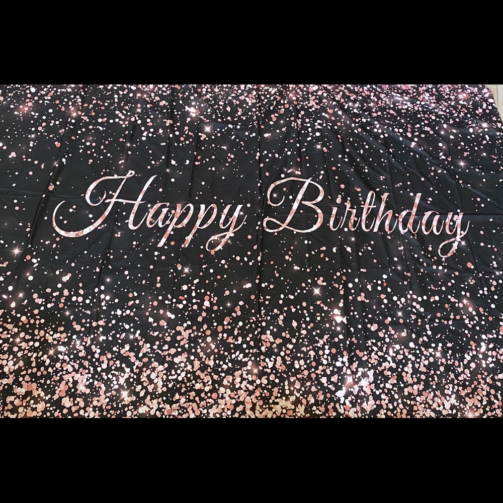 NIB “Happy Birthday” backdrop banner peachy pink